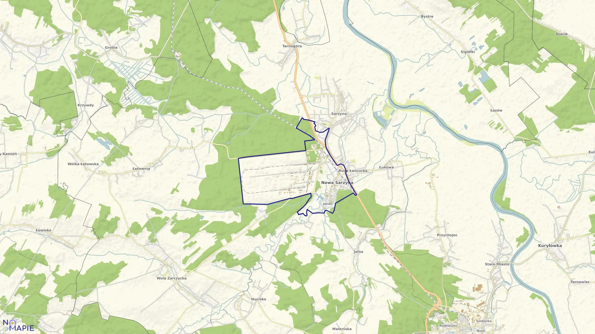 Mapa obrębu Nowa Sarzyna w gminie Nowa Sarzyna